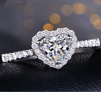 925 Sterling Silver Sparkling Crystal Ring for Women