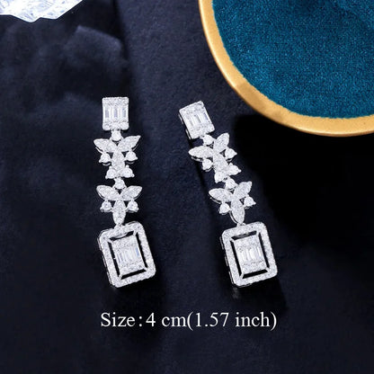 Water Drop CZ Silver Earrings