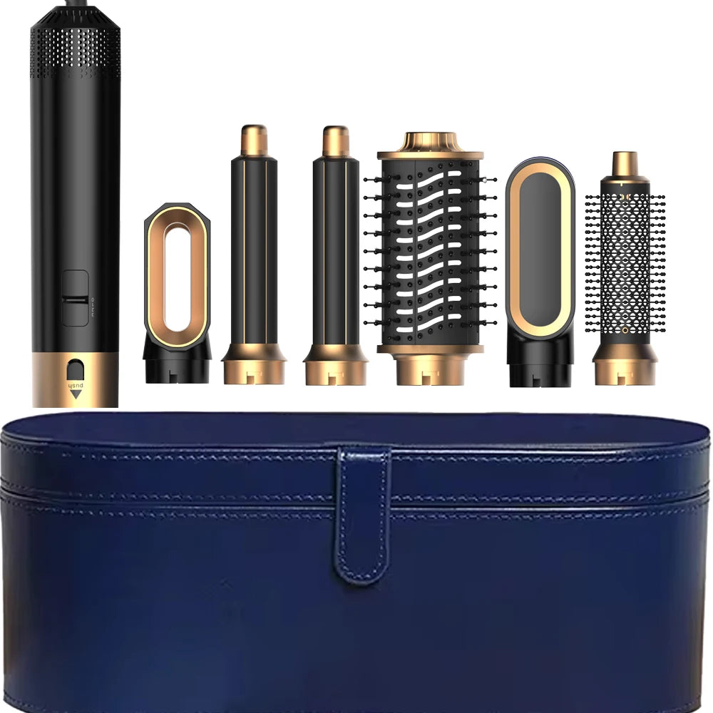 6-in-1 Ionic Hot Air Brush Hair Styler & Blow Dryer with Detachable Heads