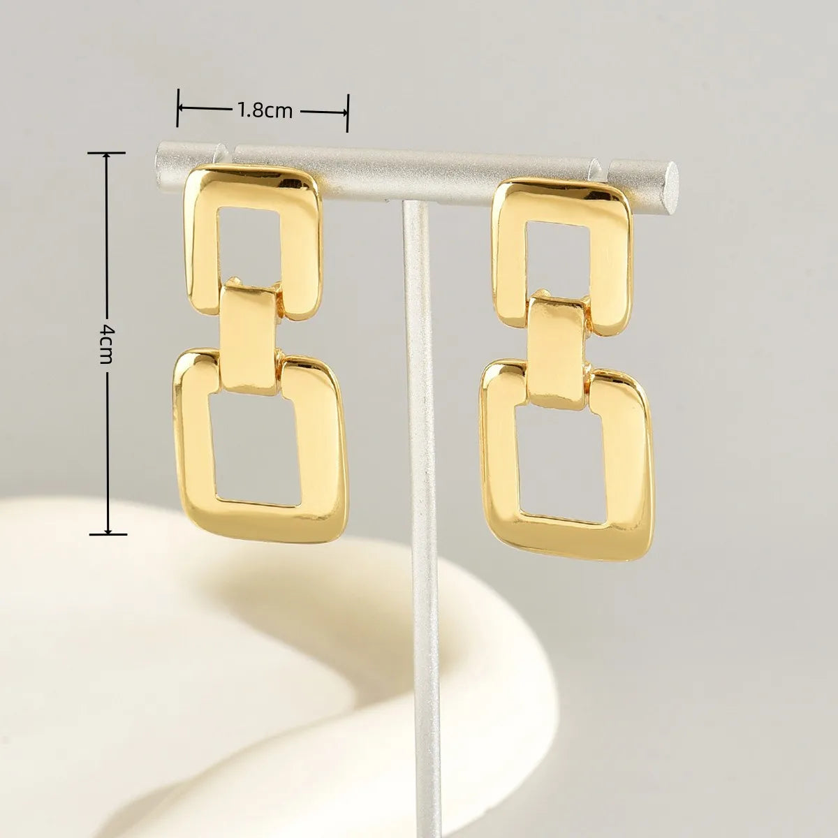 Square Patchwork Long Earrings