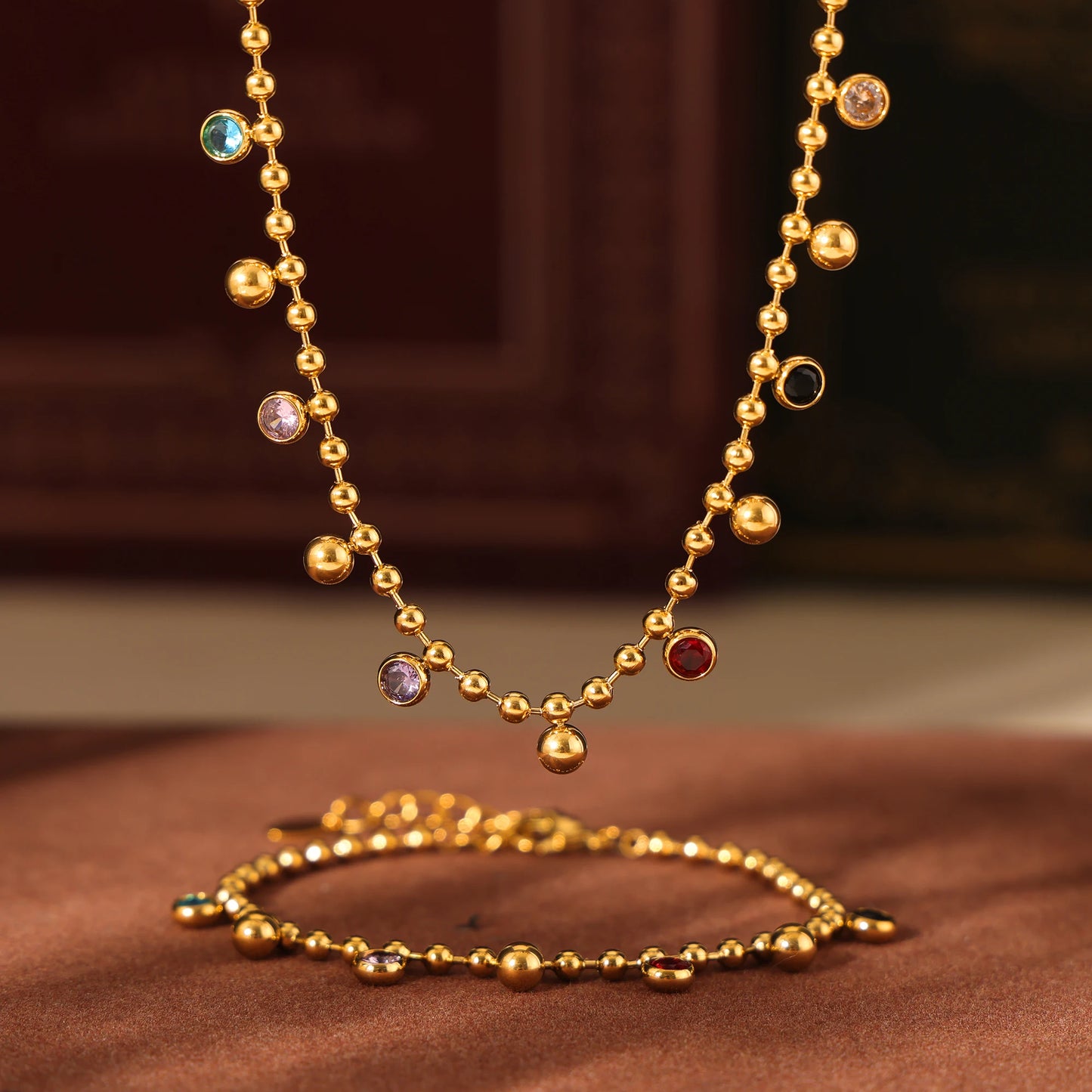 Boho Glass Bead Jewelry Set for Women