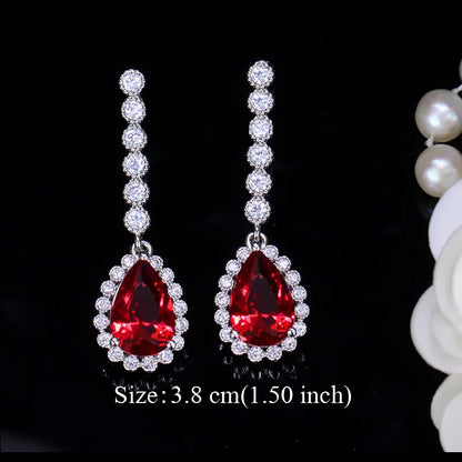 Water Drop CZ Silver Earrings
