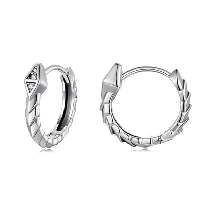 JEW005R Earrings 925 Sterling Silver Cute Snake Hoop - Klixstore