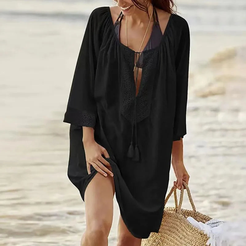 Loose Woven Beach Cover-Up Dress