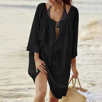 Loose Woven Beach Cover-Up Dress