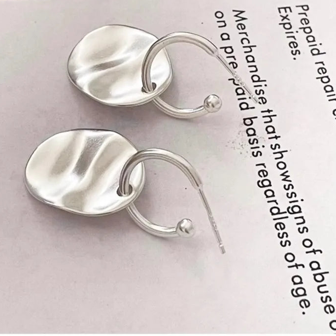 925 Silver Simple Style Circle Earrings