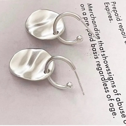 925 Silver Simple Style Circle Earrings