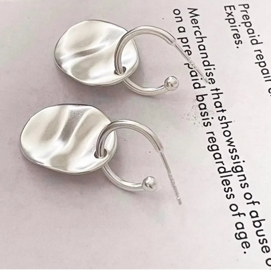 925 Silver Simple Style Circle Earrings