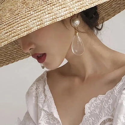 Retro Pearl Water Drop Earrings