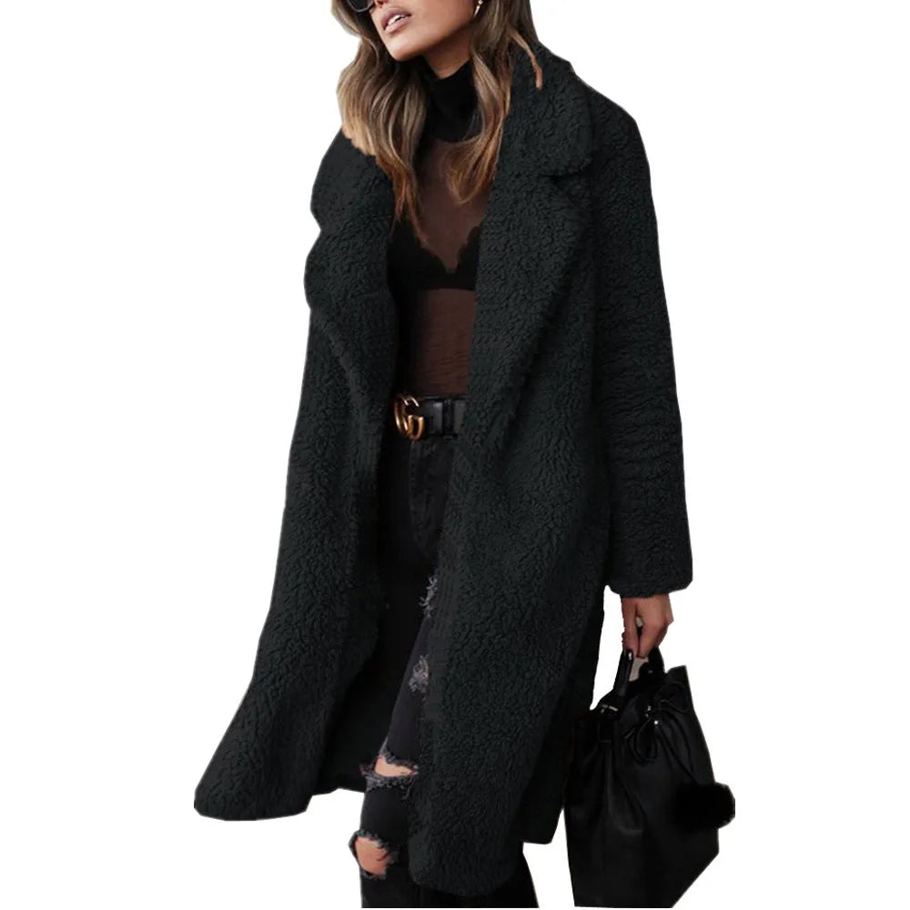 Women’s Long Plush Teddy Coat
