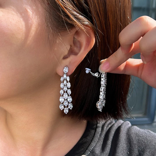 CZ Zircon Clip-On Earrings