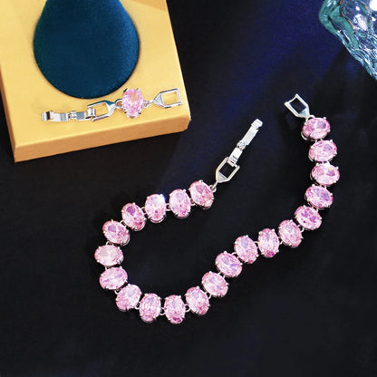 Crystal Tennis Oval CZ Bracelet