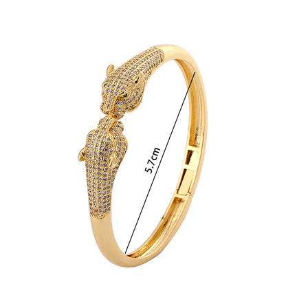 Leopard Zircon Cuff Bracelet