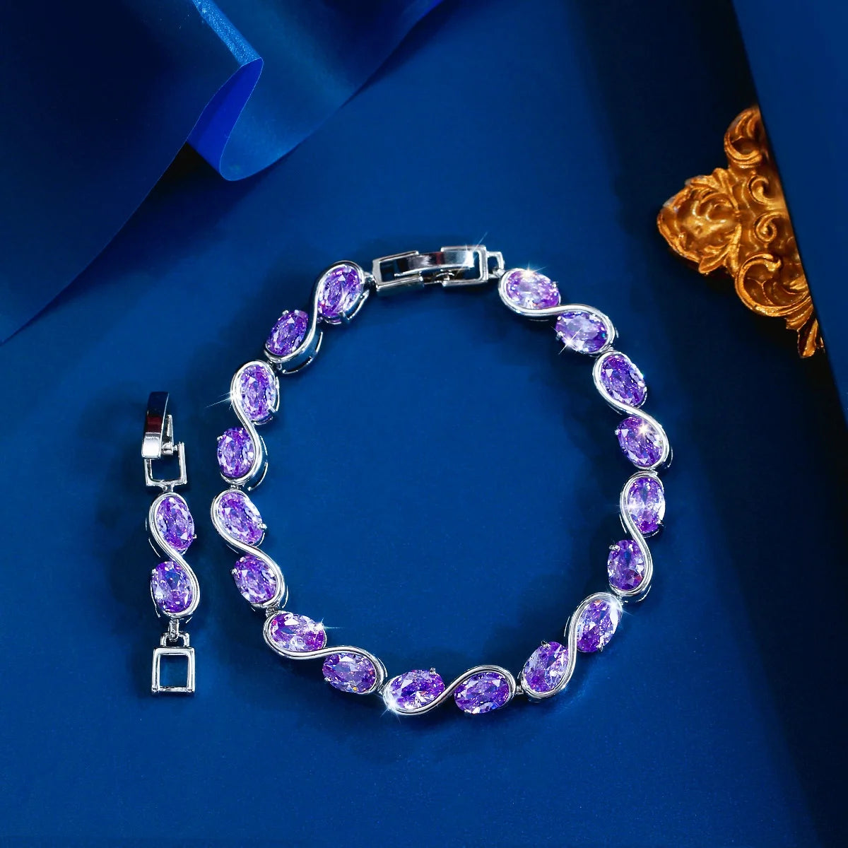Oval Zirconia S-Shape Tennis Bracelet