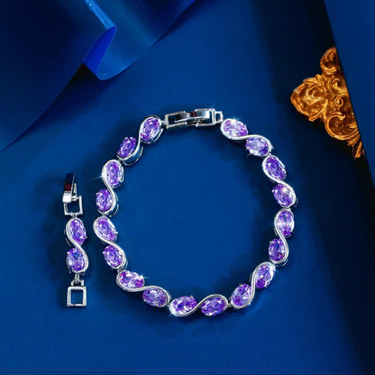 Oval Zirconia S-Shape Tennis Bracelet