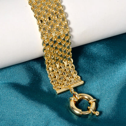 Wide Gold Link Chain Bracelet
