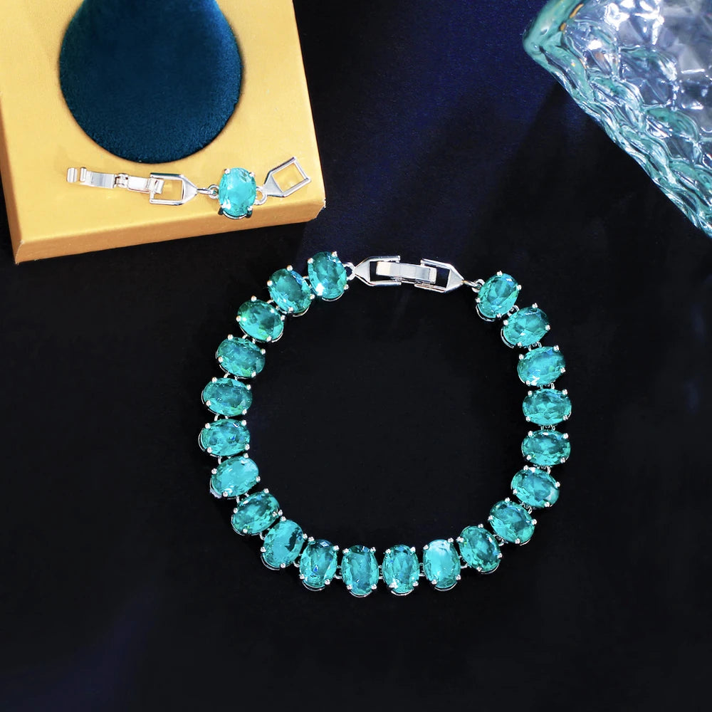 Crystal Tennis Oval CZ Bracelet