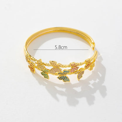 Colorful Butterfly Zircon Bangle