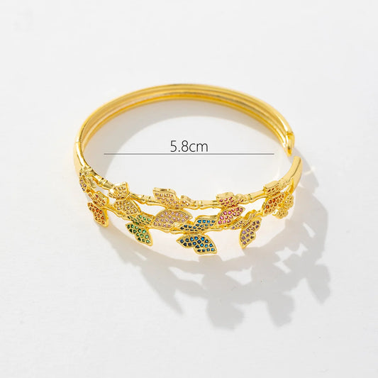 Colorful Butterfly Zircon Bangle