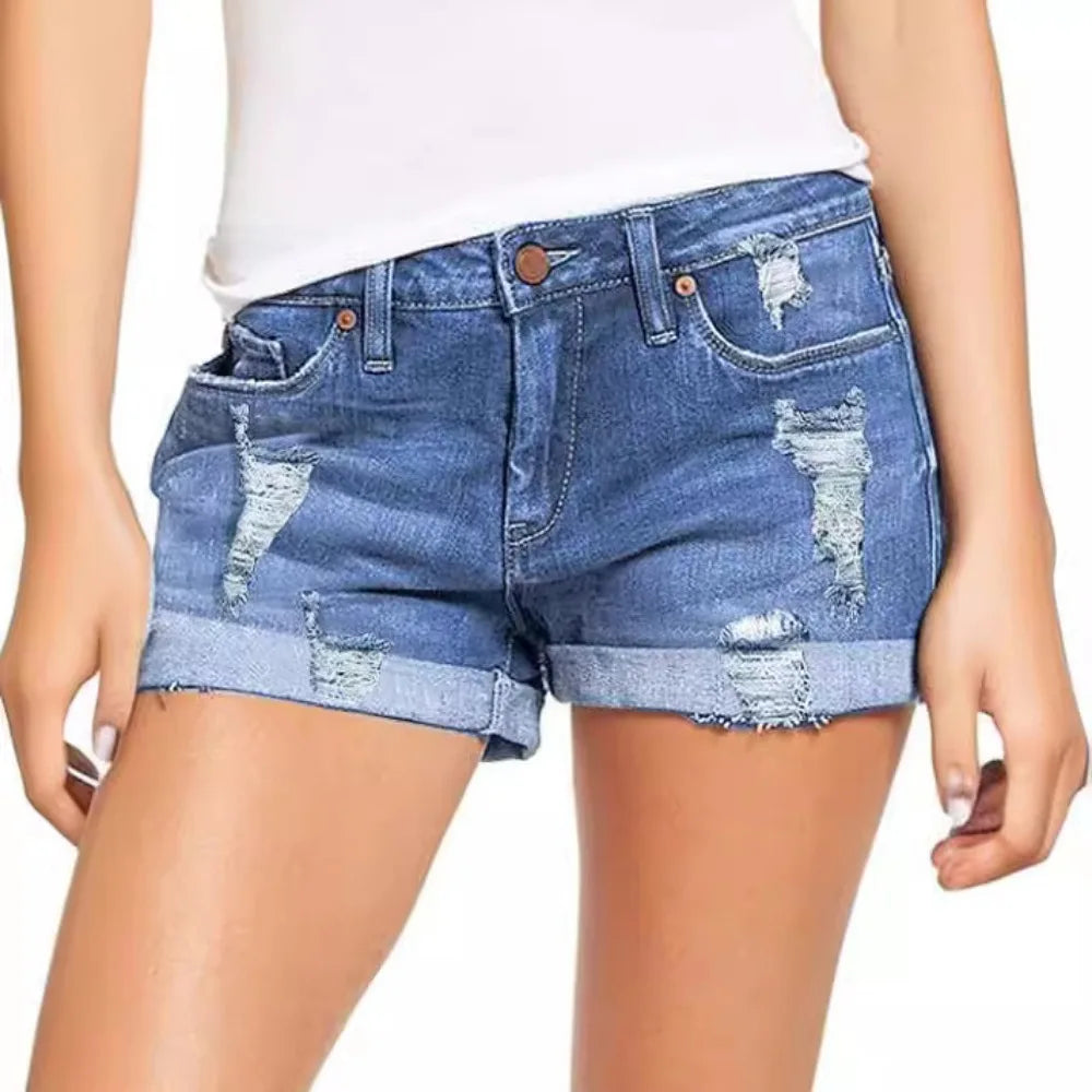 High Waist Denim Shorts for Women