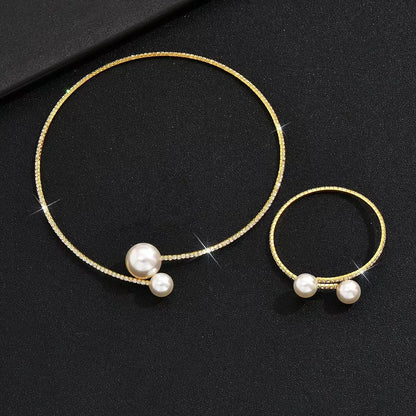 Pearl Rhinestone Bridal Jewelry Set