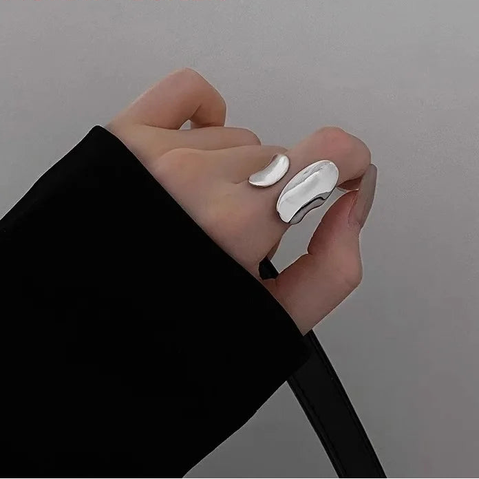 Original 925 Sterling Silver Wide Opening Wedding Ring for Women