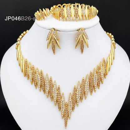 Fashion Queen  Gold Color 4 Pieces Jewelry Set