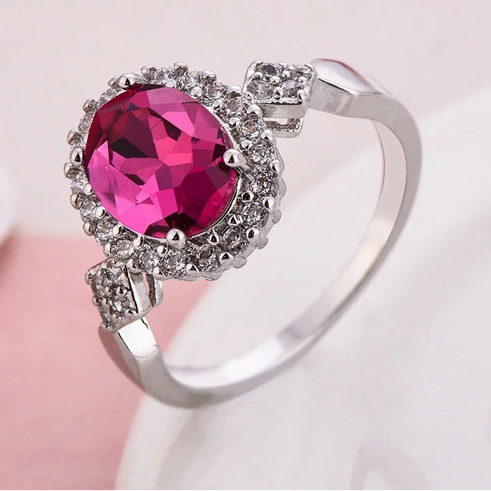 925 Sterling Silver Crystal Ring for Women