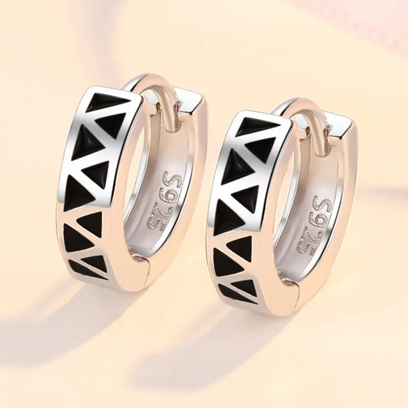 925 Sterling Silver Original Charm Double Hoop Earrings