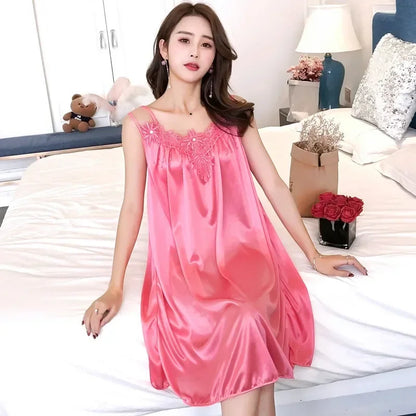 Ladies Sexy Nightwear Spaghetti Strap Nightgown